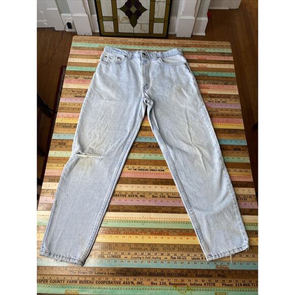 VINTAGE Mens LEVIS 505 Regular Fit Straight Leg Jeans 38x32 Distressed - Picture 1 of 16